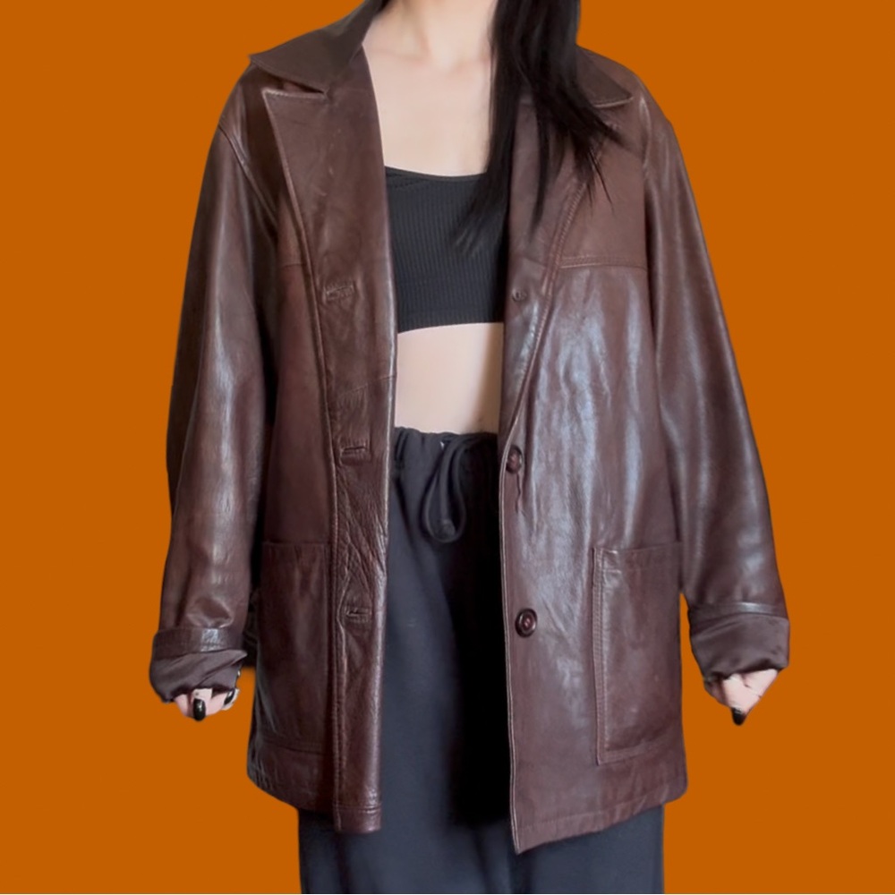 2/60$ Women's Brown Genuine Leather Jacket | Vintage